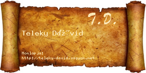 Teleky Dávid névjegykártya